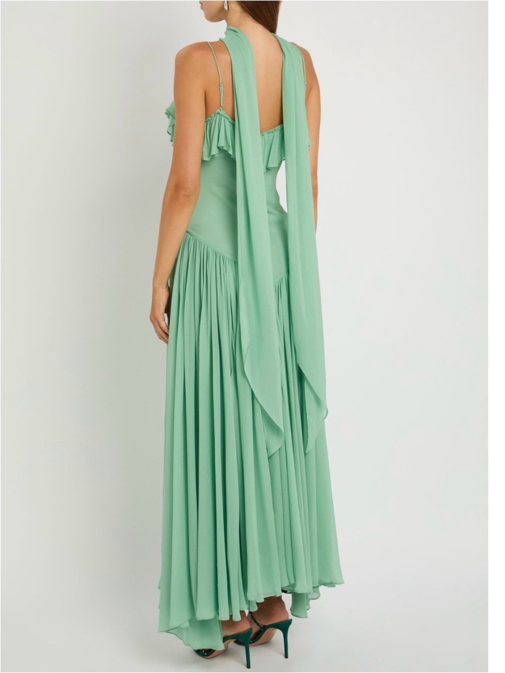 NWT Mint Green Maxi Dress with Neck Tie - Picture 2 of 6